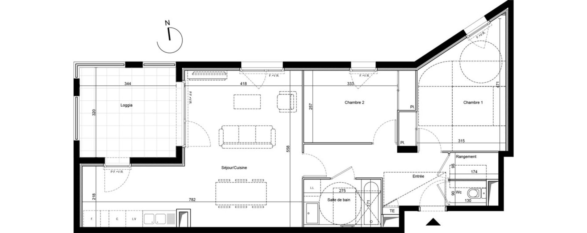 Appartement T3 de 69,00 m2 &agrave; Saint-&Eacute;tienne Le treyve - puits thibaud