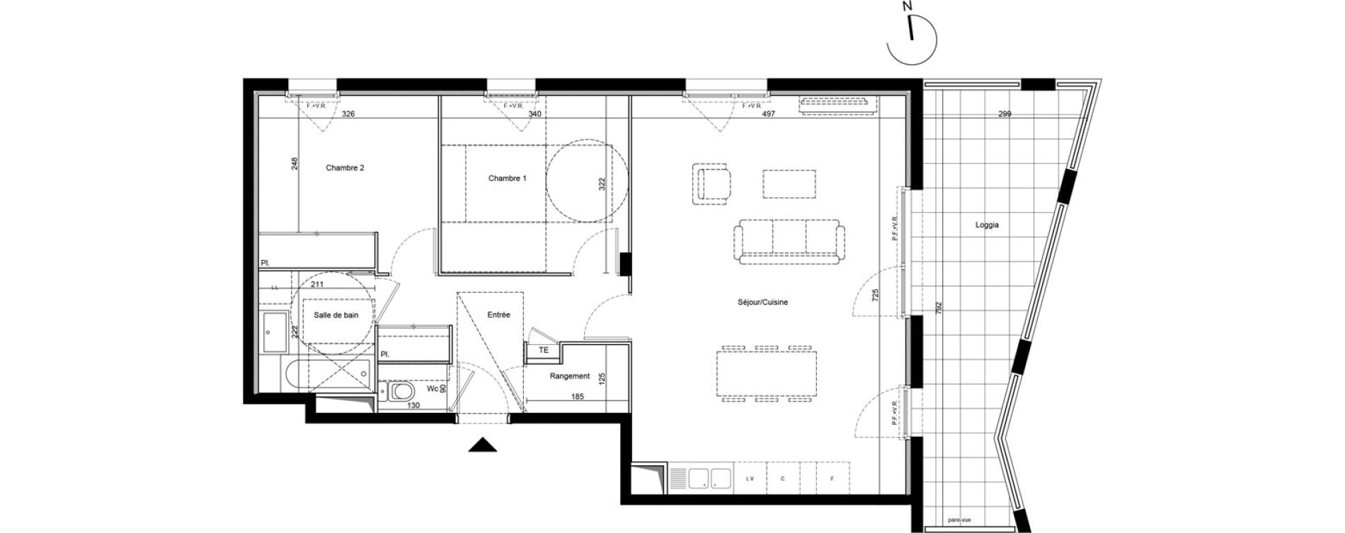 Appartement T3 de 72,32 m2 &agrave; Saint-&Eacute;tienne Le treyve - puits thibaud