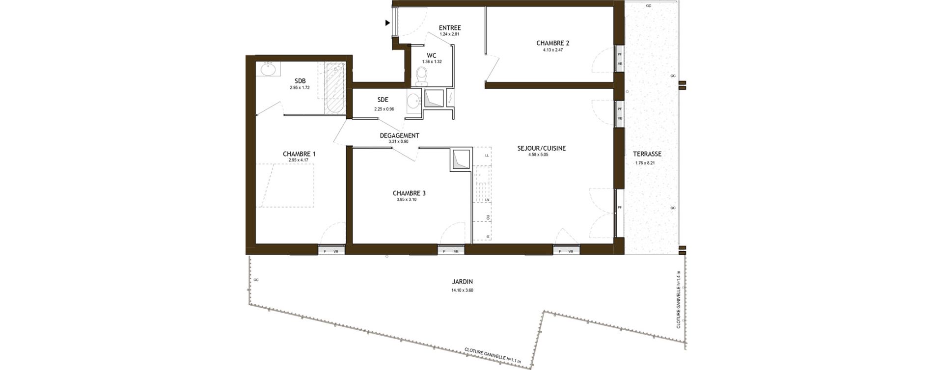 Appartement T4 de 75,60 m2 &agrave; Saint-&Eacute;tienne Chateaucreux