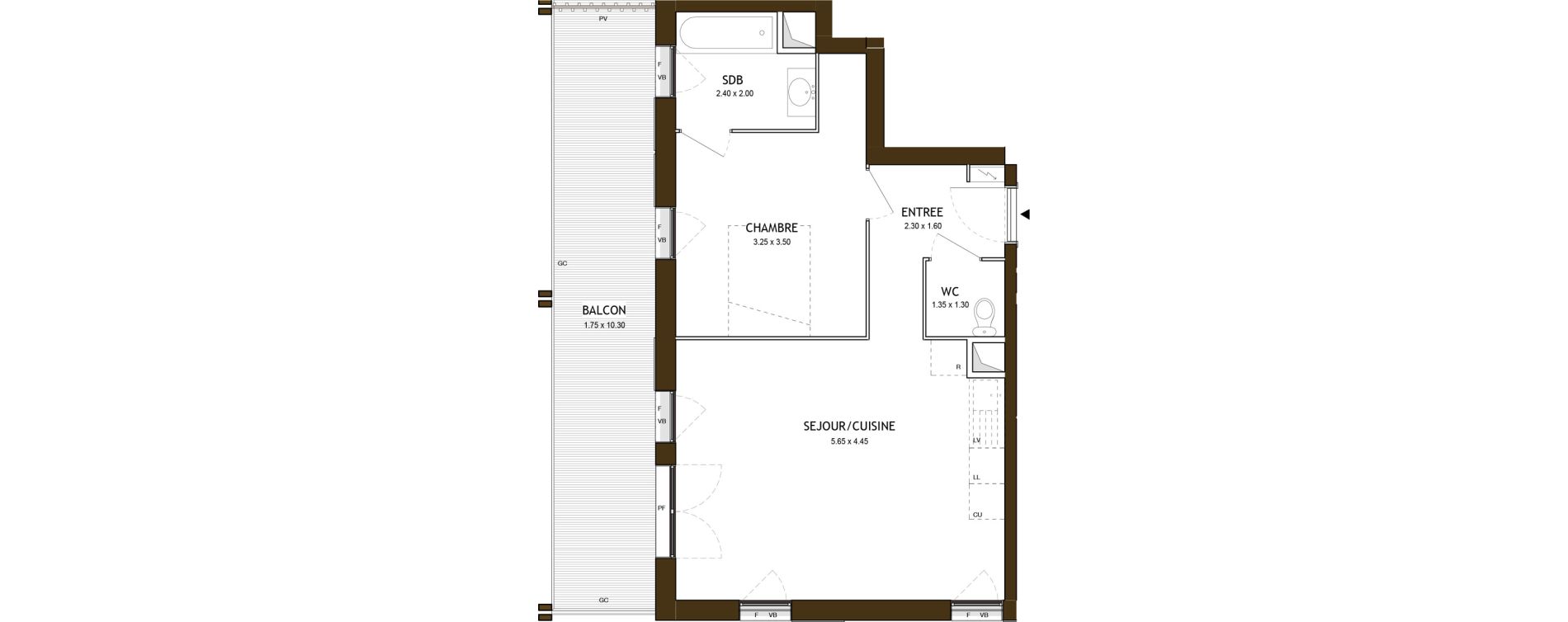 Appartement T2 de 48,16 m2 &agrave; Saint-&Eacute;tienne Chateaucreux