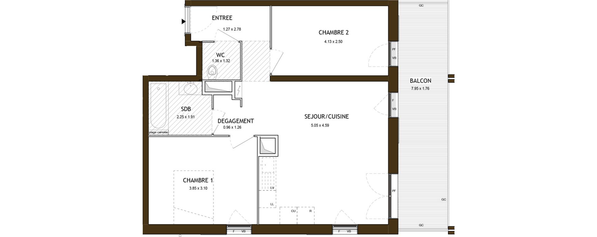 Appartement T3 de 58,26 m2 &agrave; Saint-&Eacute;tienne Chateaucreux