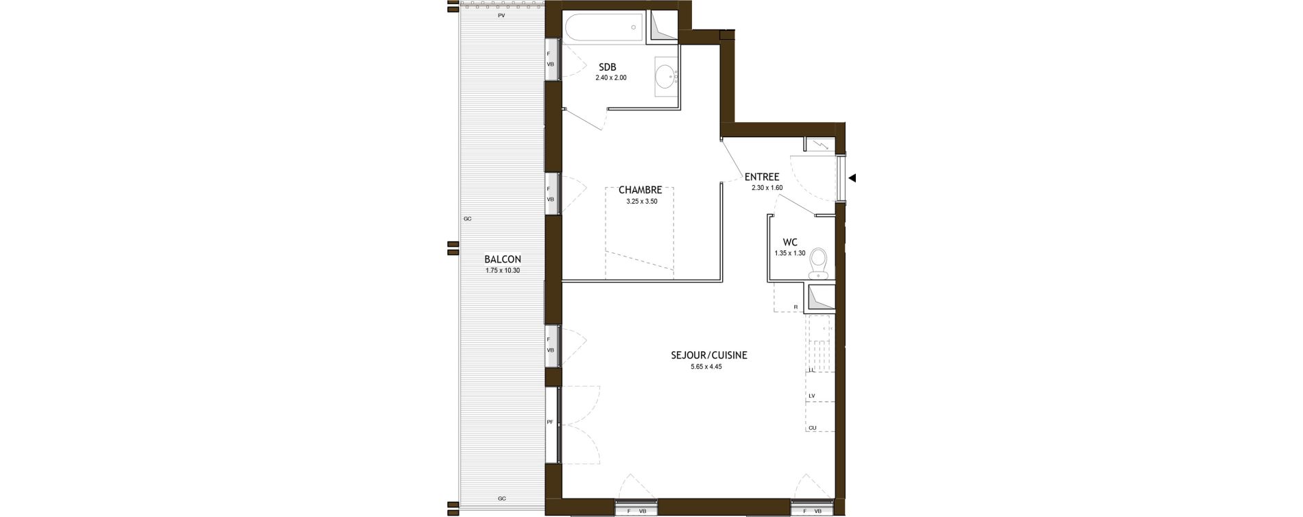 Appartement T2 de 48,17 m2 &agrave; Saint-&Eacute;tienne Chateaucreux