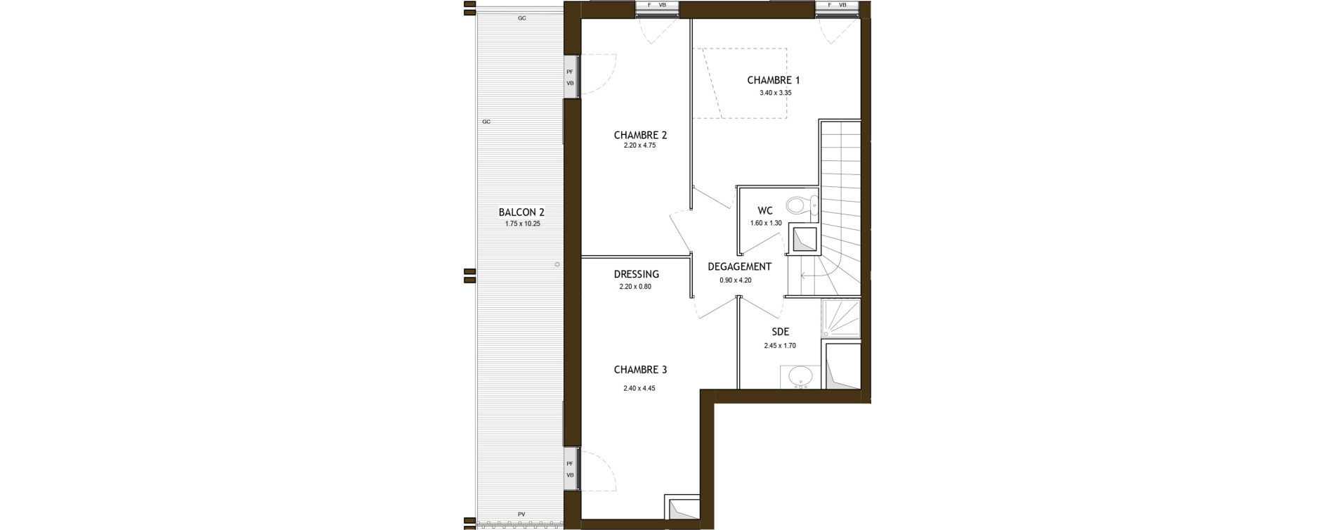 Duplex T4 de 86,50 m2 &agrave; Saint-&Eacute;tienne Chateaucreux