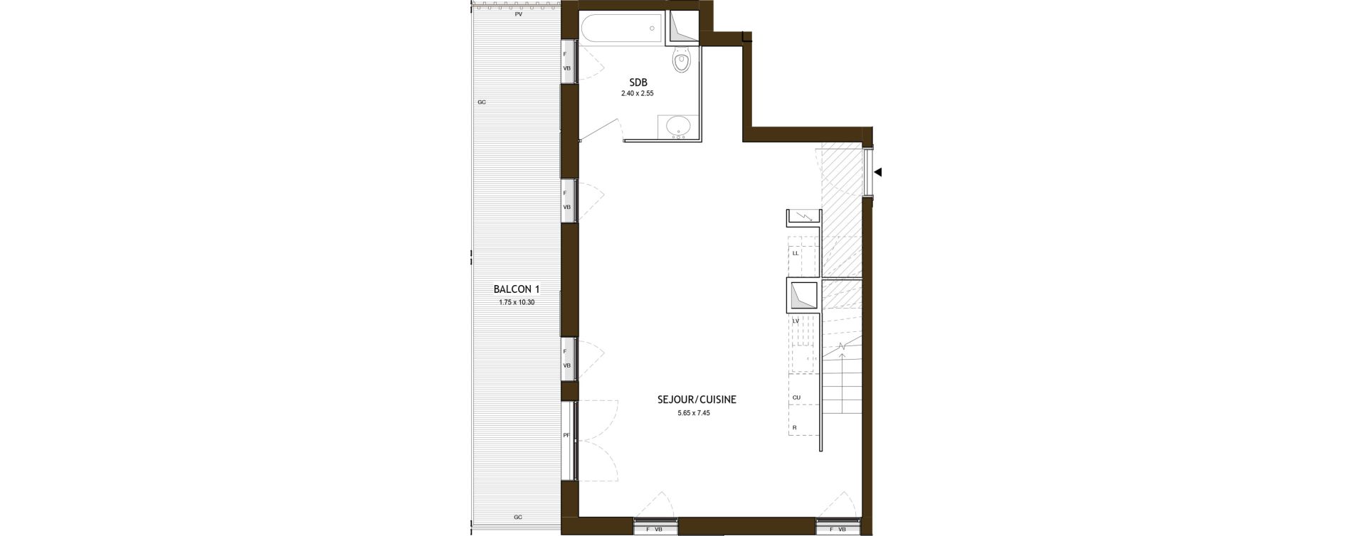 Duplex T4 de 89,50 m2 &agrave; Saint-&Eacute;tienne Chateaucreux