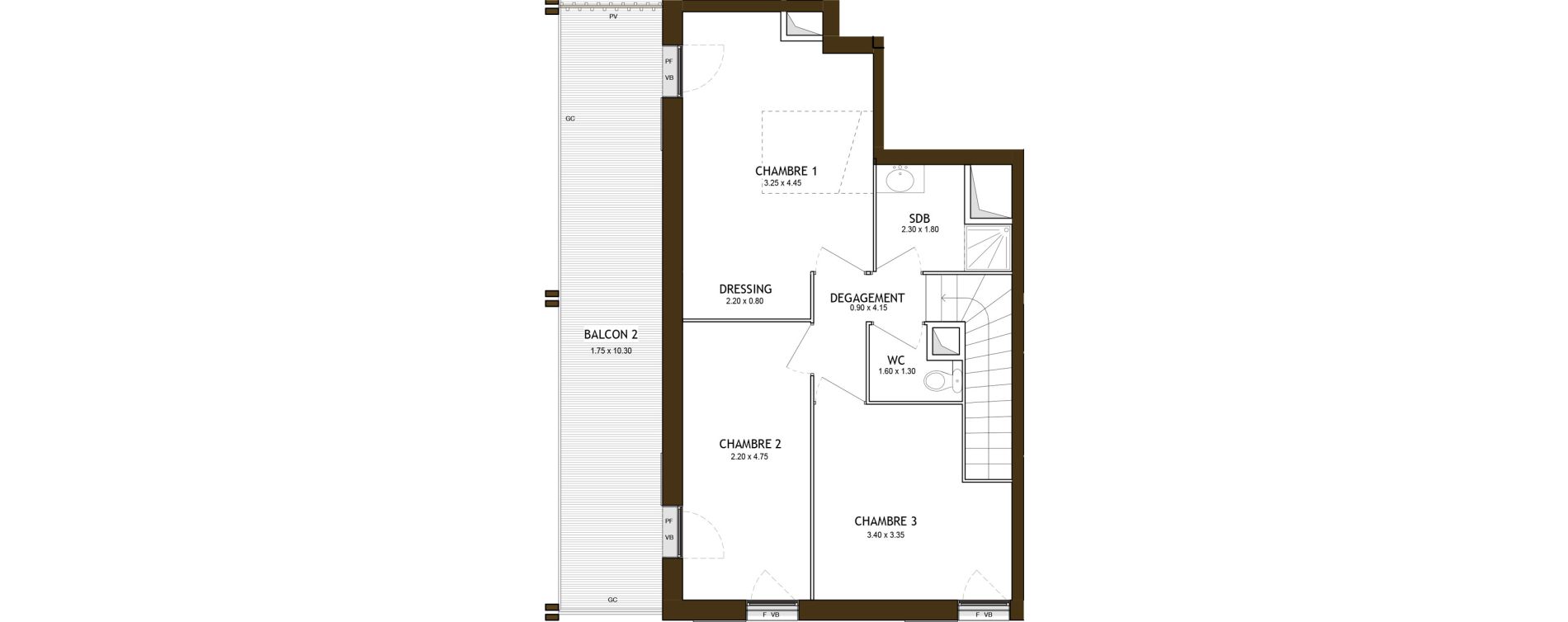 Duplex T4 de 89,50 m2 &agrave; Saint-&Eacute;tienne Chateaucreux