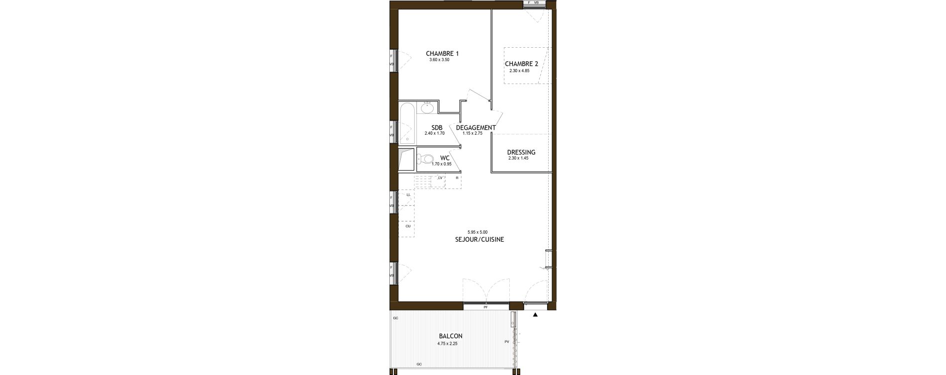 Appartement T3 de 65,42 m2 &agrave; Saint-&Eacute;tienne Chateaucreux