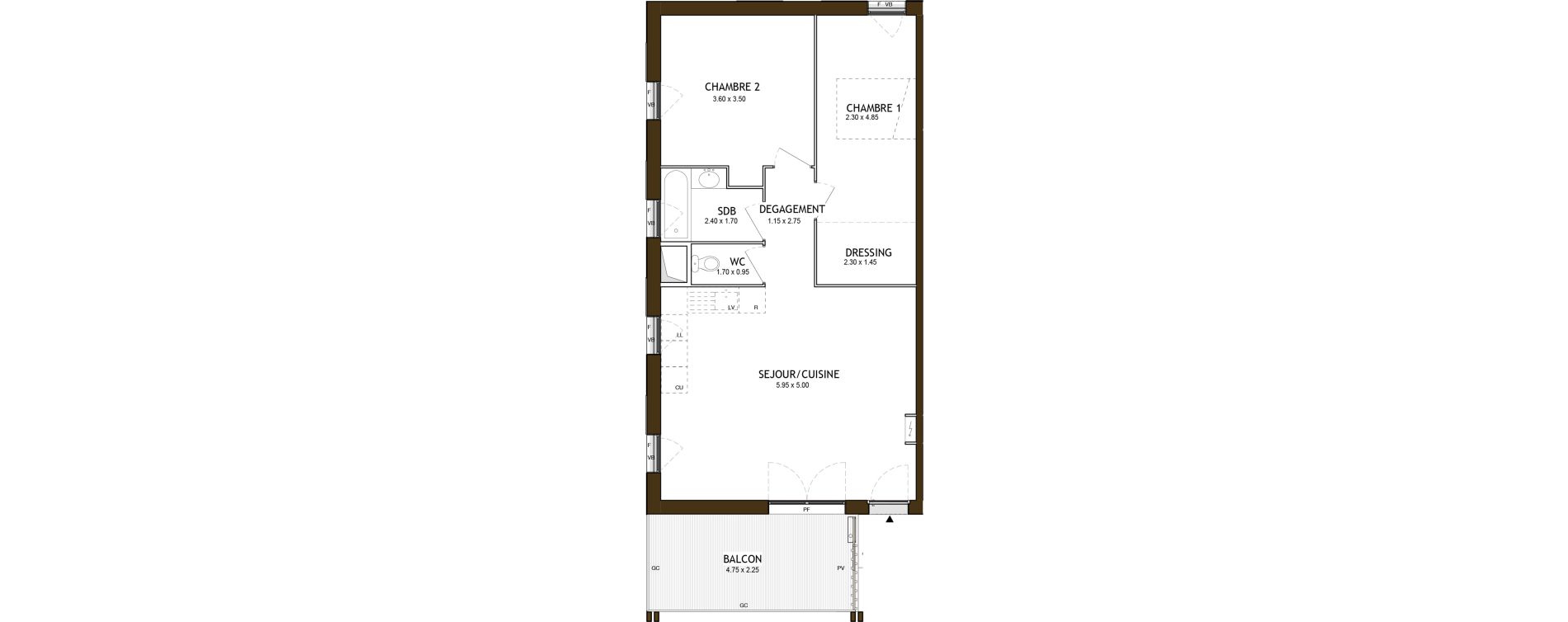 Appartement T3 de 65,41 m2 &agrave; Saint-&Eacute;tienne Chateaucreux