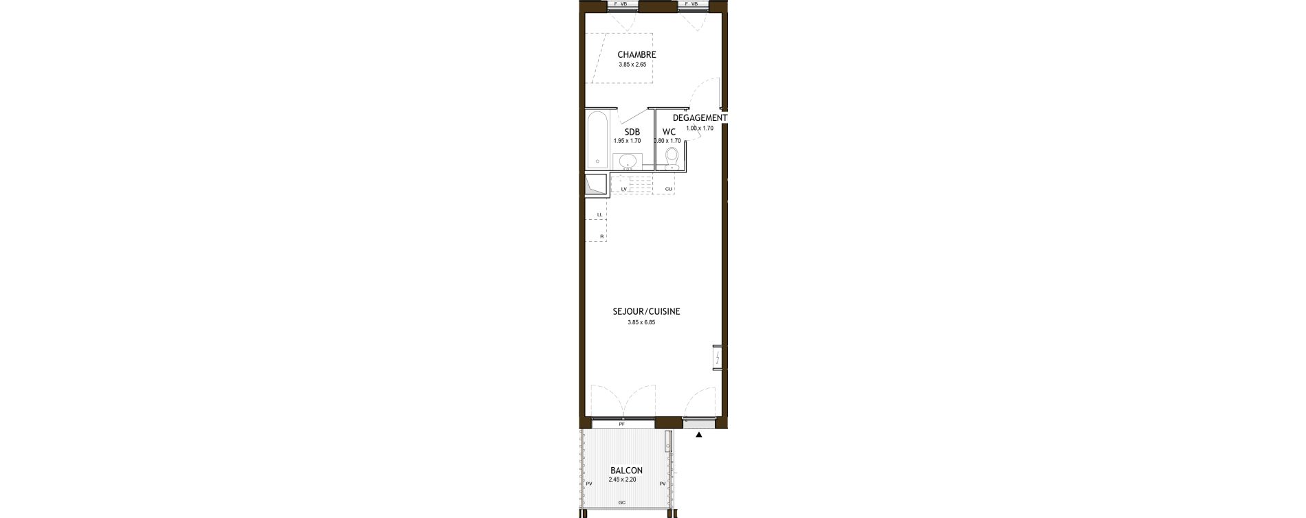 Appartement T2 de 42,37 m2 &agrave; Saint-&Eacute;tienne Chateaucreux