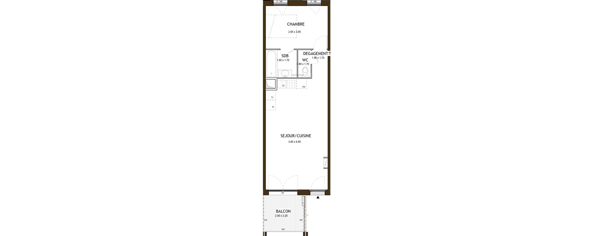 Appartement T2 de 42,37 m2 &agrave; Saint-&Eacute;tienne Chateaucreux