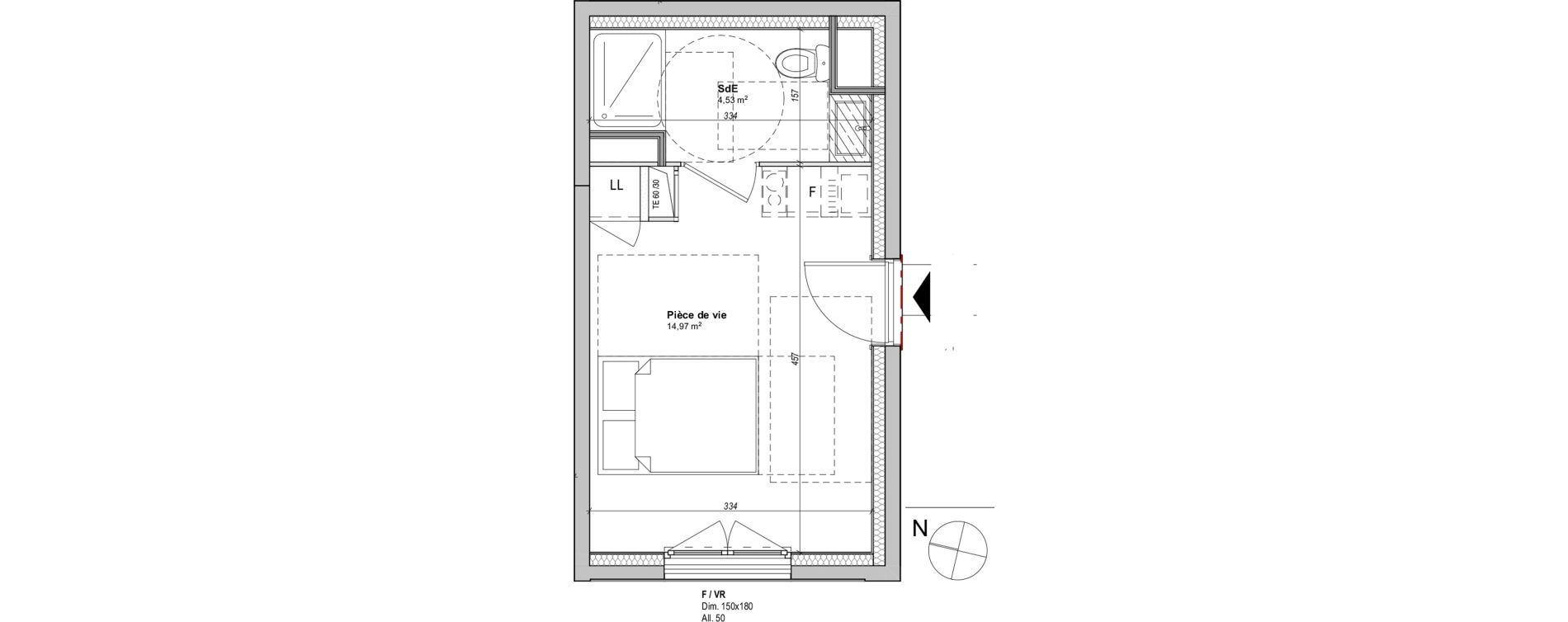Appartement T1 de 19,50 m2 &agrave; Saint-&Eacute;tienne La manufacture