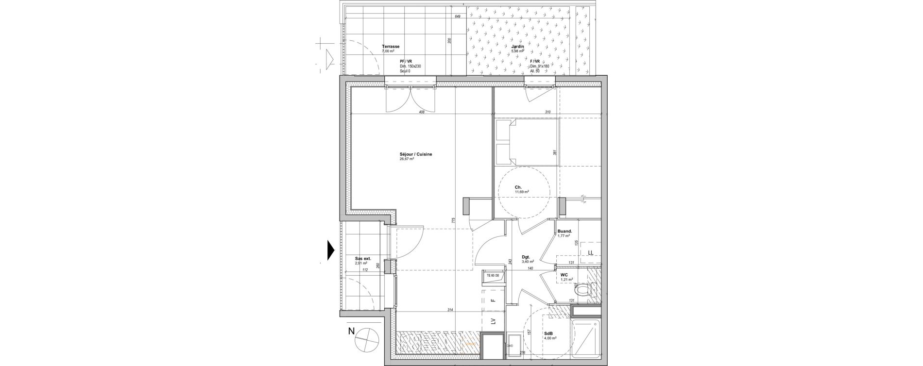 Appartement T2 de 48,74 m2 &agrave; Saint-&Eacute;tienne La manufacture