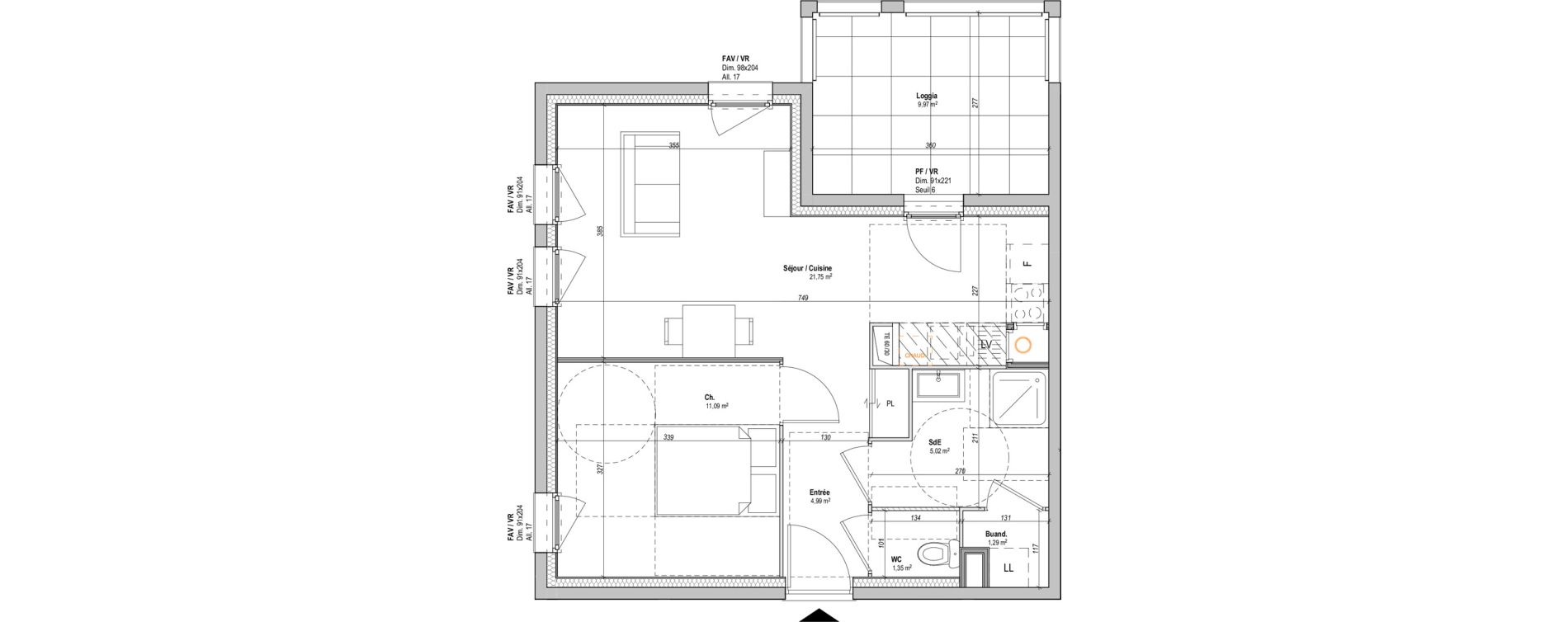 Appartement T2 de 45,49 m2 &agrave; Saint-&Eacute;tienne La manufacture