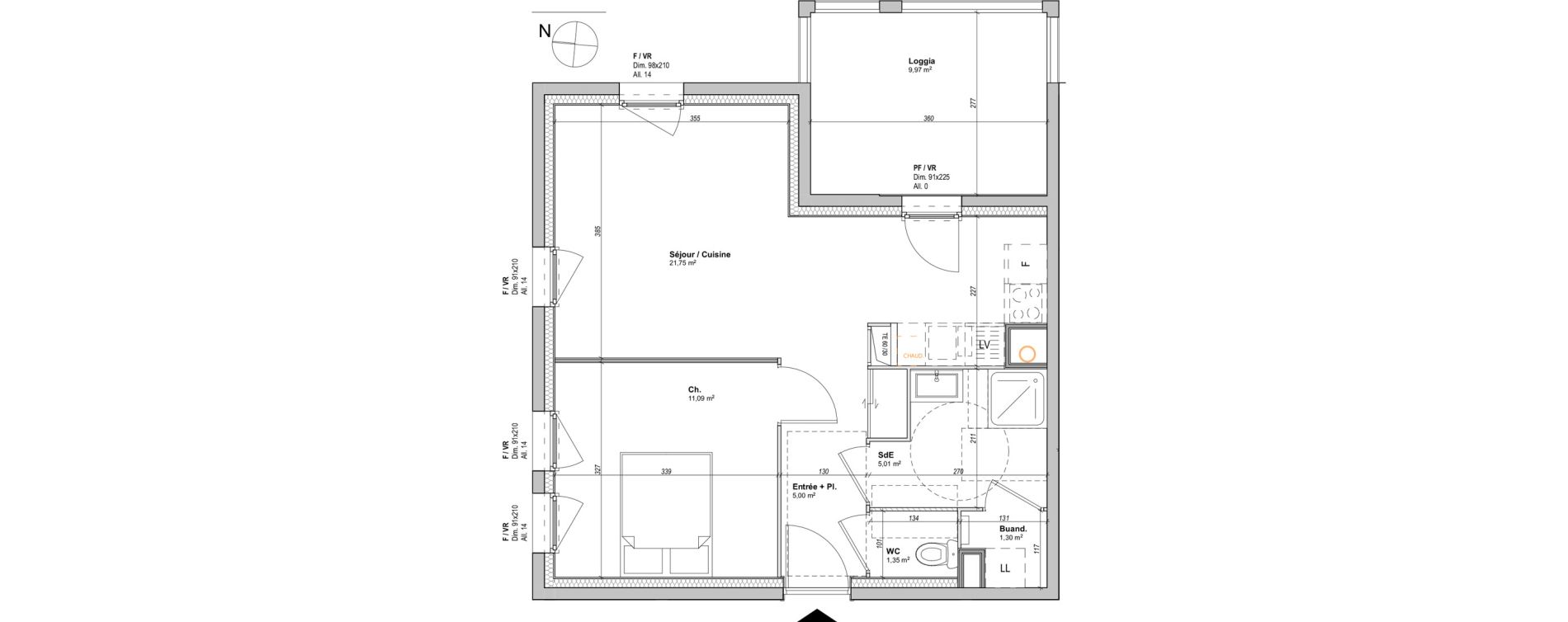 Appartement T2 de 45,50 m2 &agrave; Saint-&Eacute;tienne La manufacture