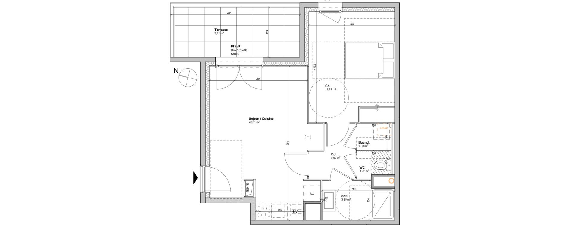 Appartement T2 de 43,71 m2 &agrave; Saint-&Eacute;tienne La manufacture