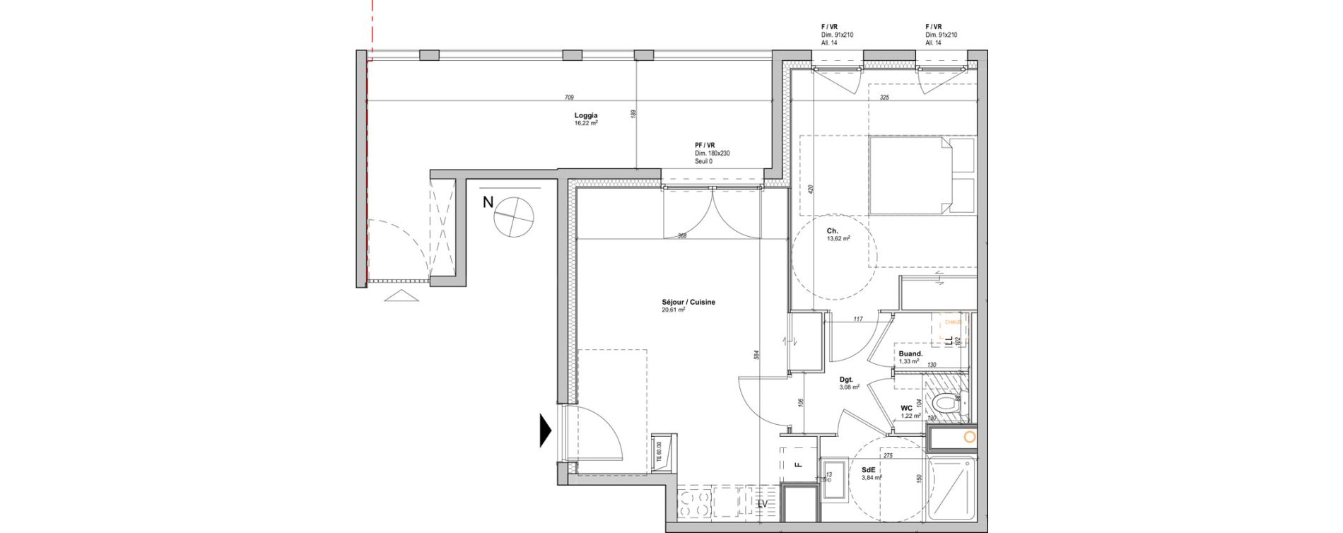 Appartement T2 de 43,70 m2 &agrave; Saint-&Eacute;tienne La manufacture