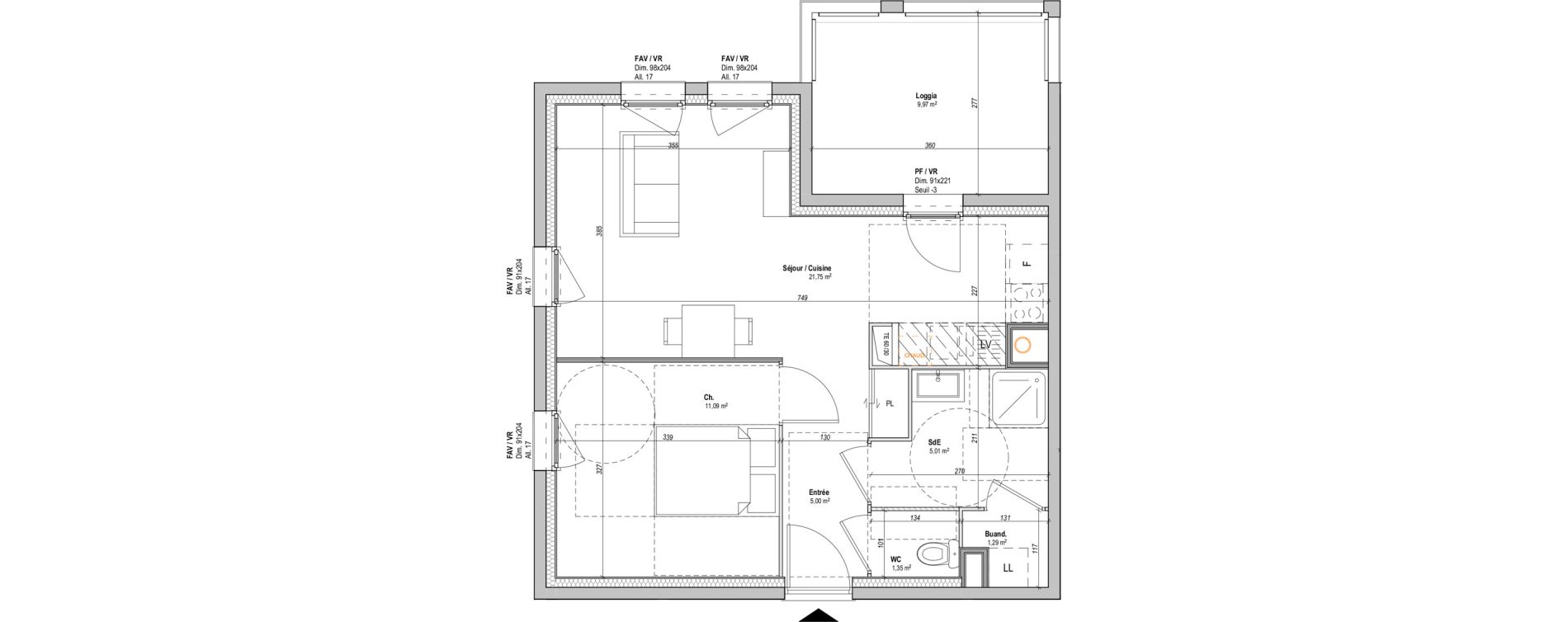 Appartement T2 de 45,49 m2 &agrave; Saint-&Eacute;tienne La manufacture