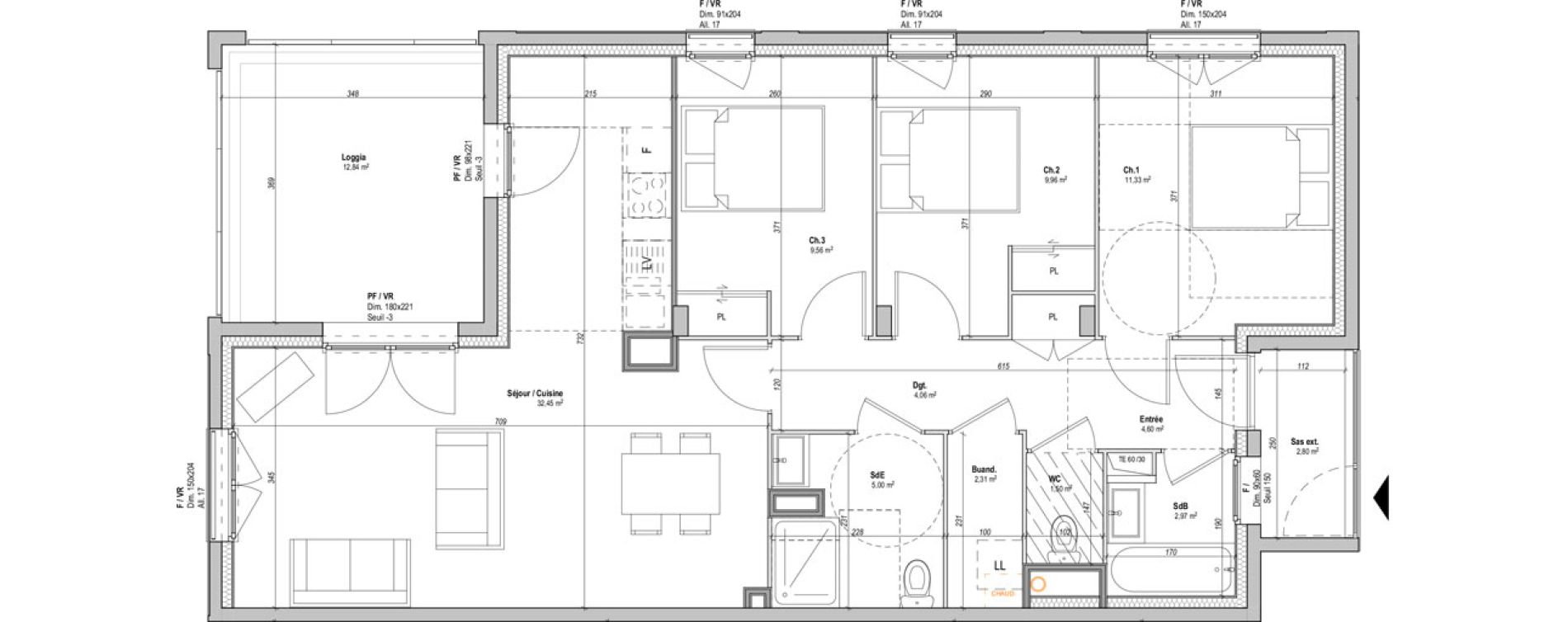 Appartement T4 de 83,74 m2 &agrave; Saint-&Eacute;tienne La manufacture