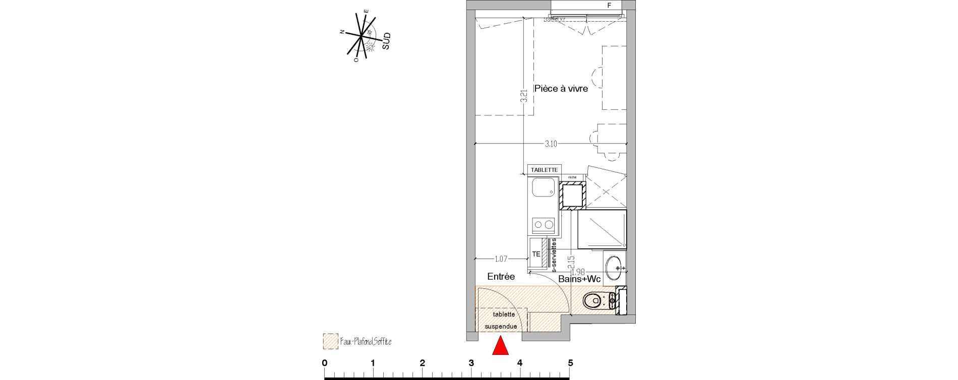 Appartement T1 de 18,60 m2 &agrave; Saint-&Eacute;tienne Centre