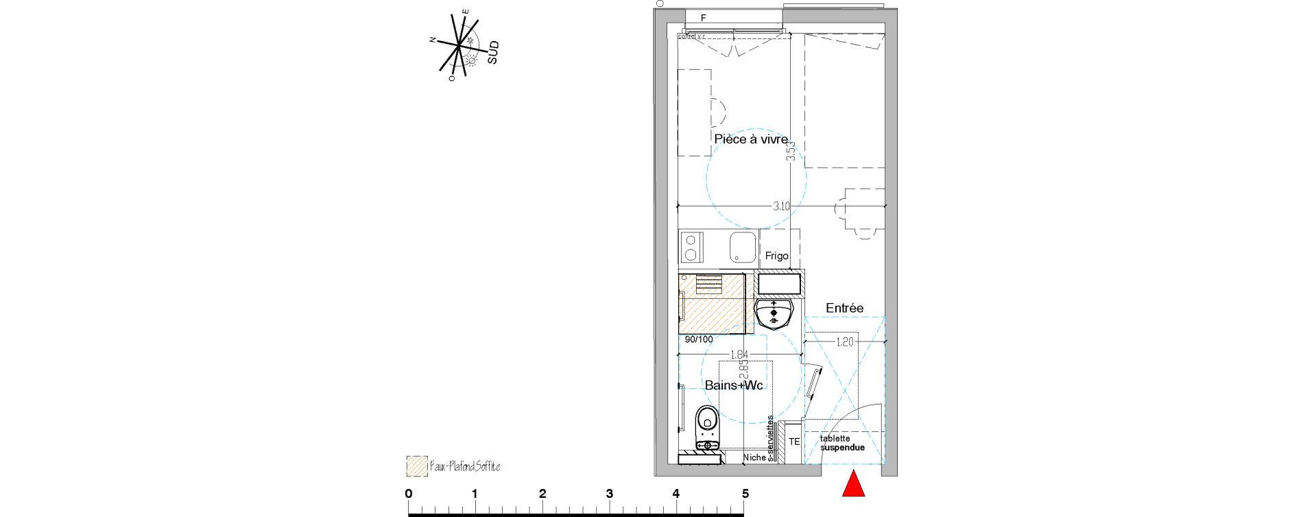 Appartement T1 de 19,03 m2 &agrave; Saint-&Eacute;tienne Centre