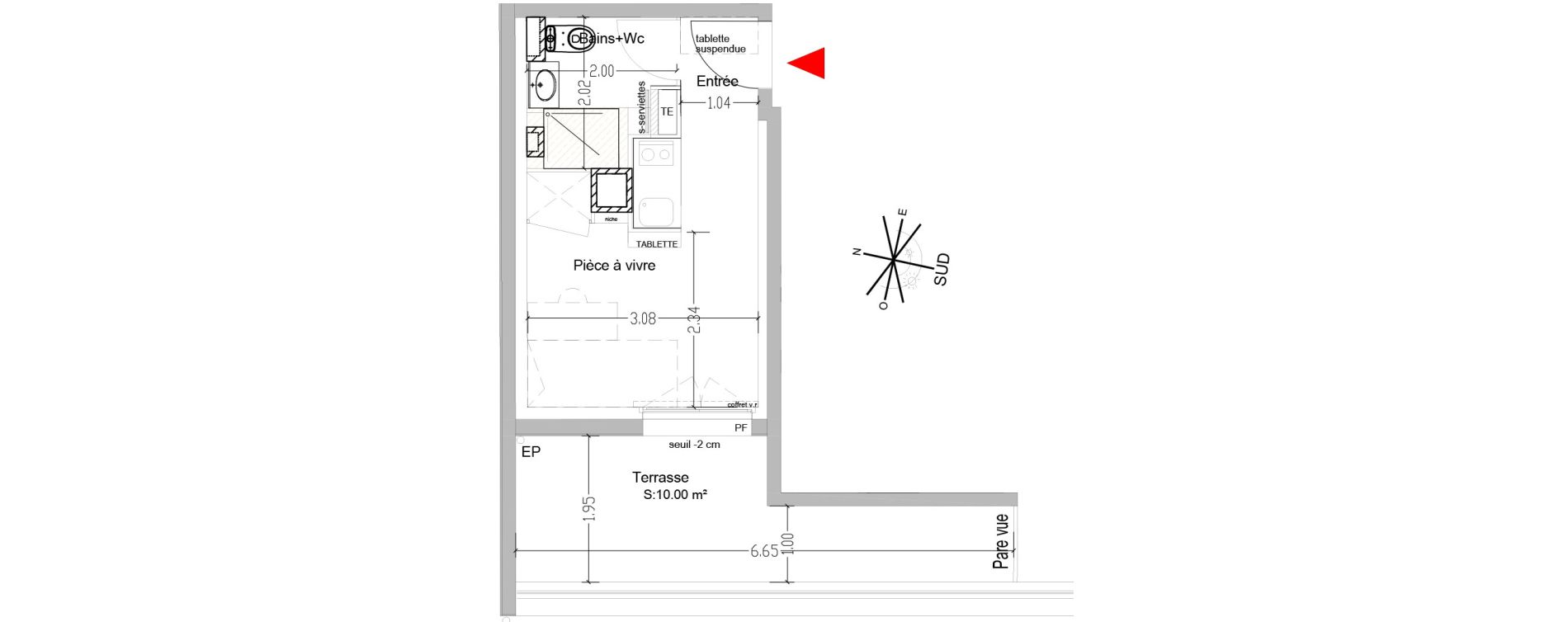 Appartement T1 de 15,00 m2 &agrave; Saint-&Eacute;tienne Centre