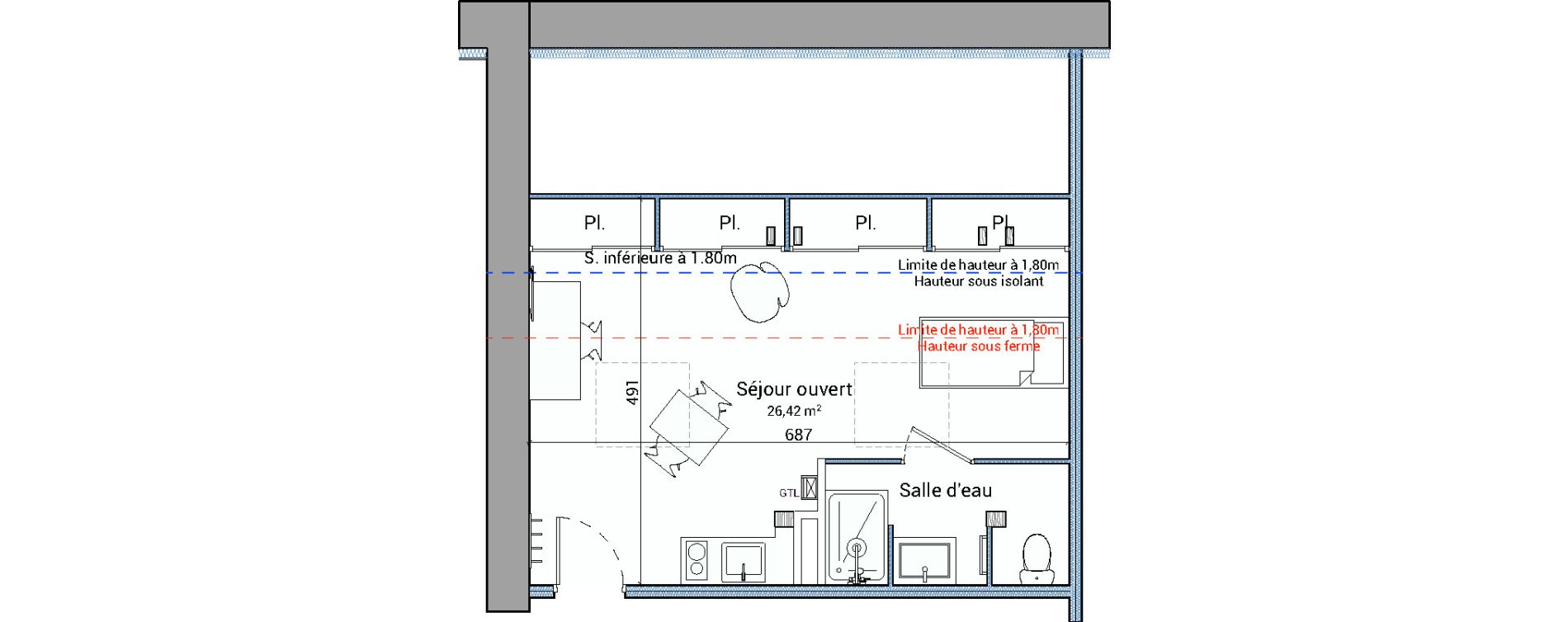 Studio de 26,42 m2 &agrave; Saint-&Eacute;tienne Saint-etienne bellevue