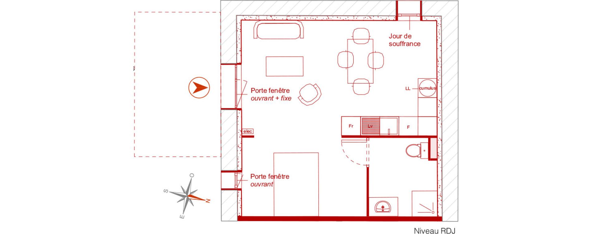 Appartement T1 de 38,80 m2 à Saint-Étienne Couriot