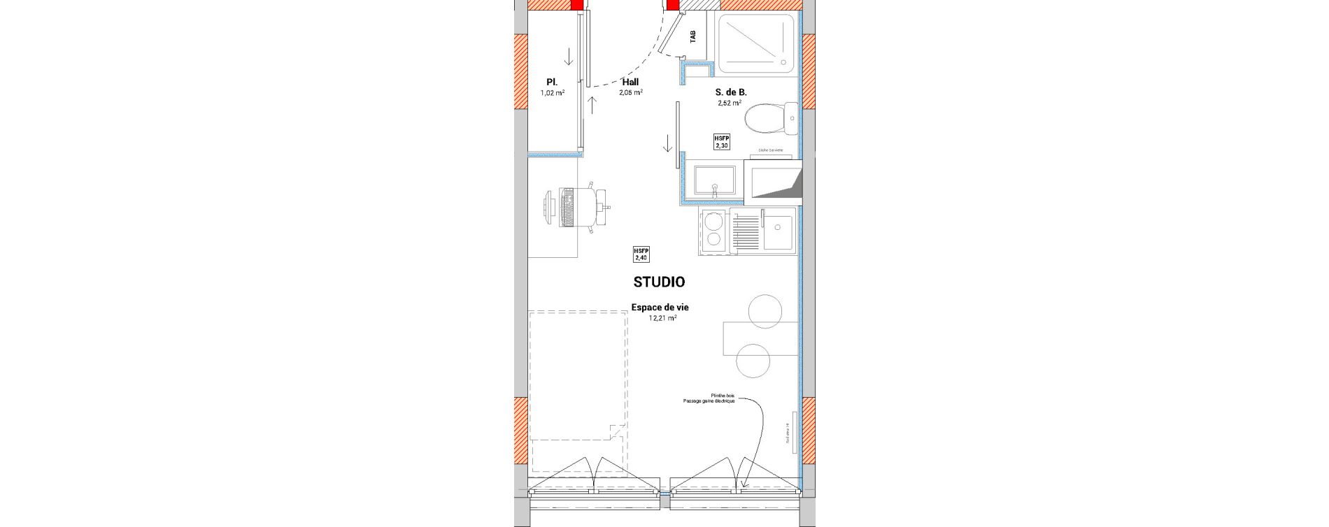 Studio de 17,80 m2 &agrave; Saint-&Eacute;tienne Jacquard