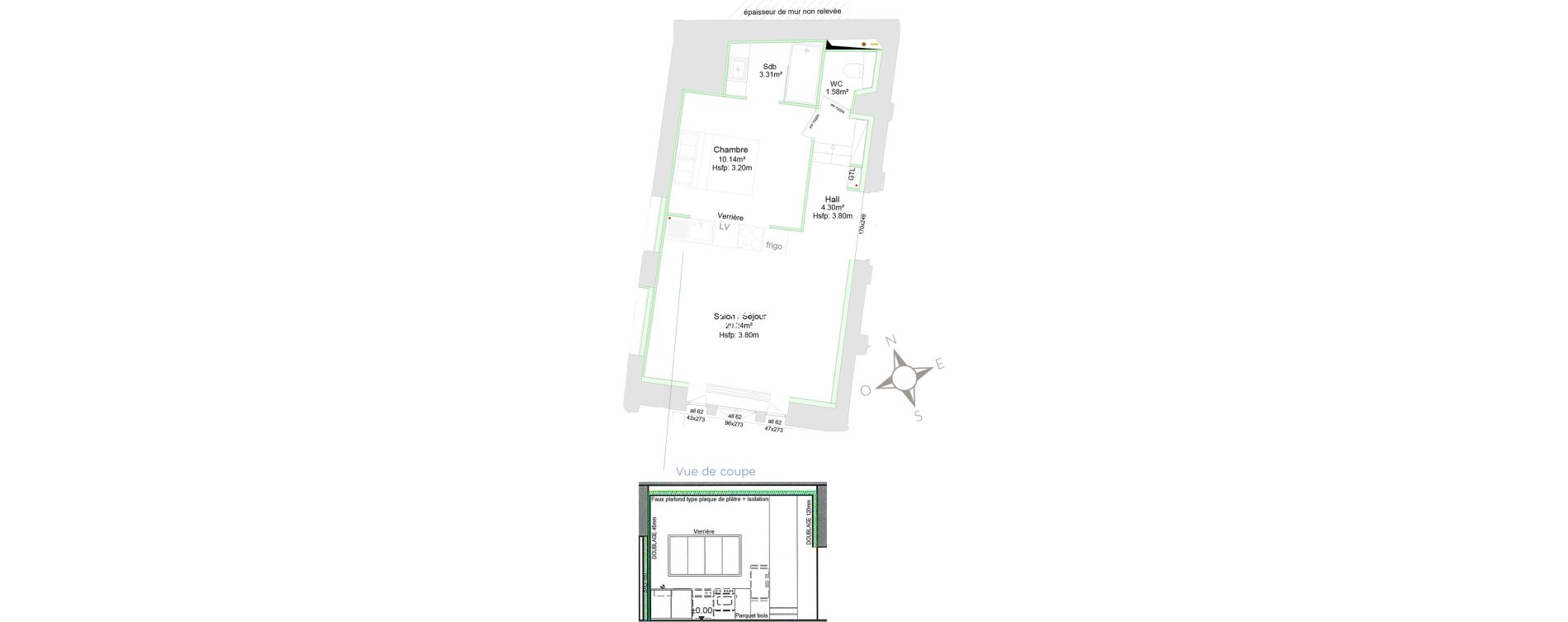 Appartement T2 de 39,57 m2 &agrave; Saint-&Eacute;tienne Saint-etienne chateaucreux