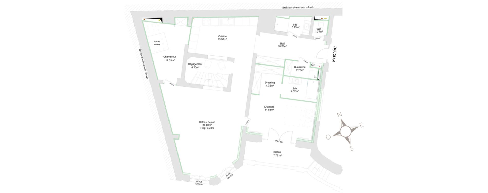Duplex T3 bis de 123,57 m2 &agrave; Saint-&Eacute;tienne Saint-etienne chateaucreux