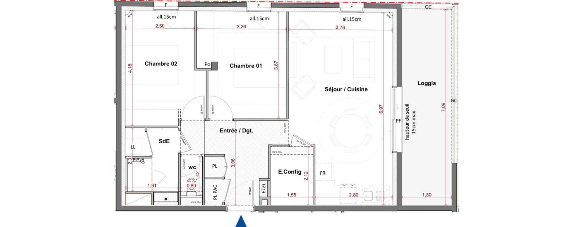 Appartement T3 de 64,75 m2 &agrave; C&eacute;bazat Centre