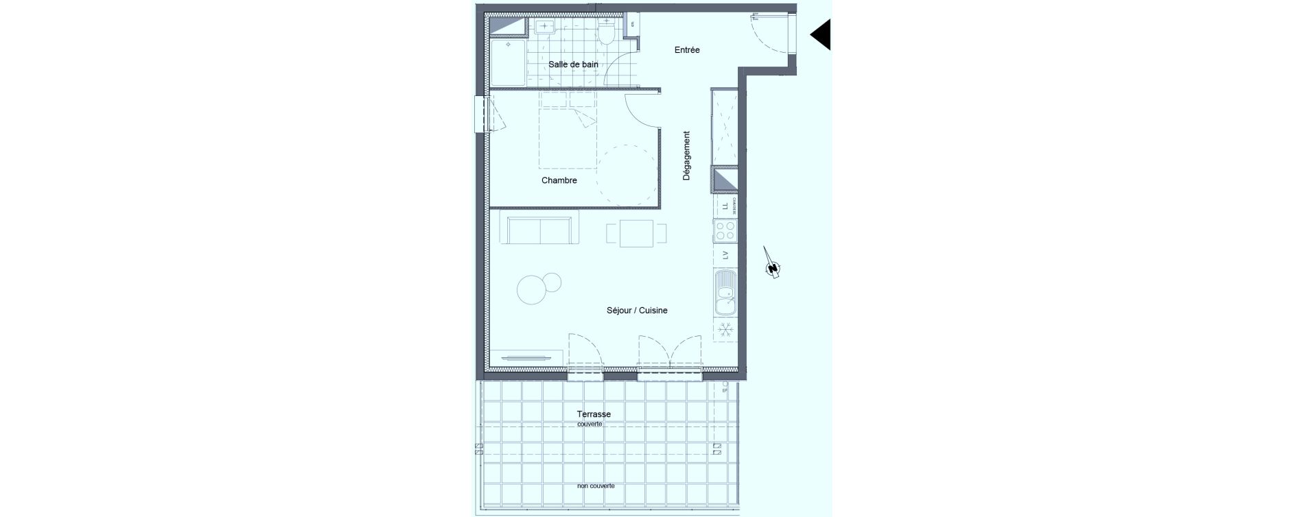 Appartement T2 de 50,89 m2 &agrave; Clermont-Ferrand Tremonteix