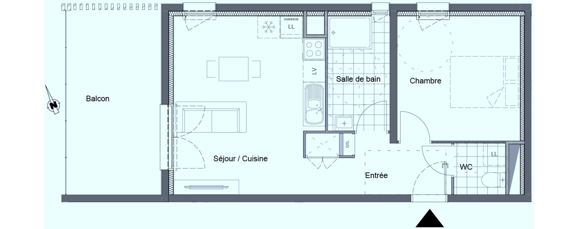 Appartement T2 de 43,17 m2 &agrave; Clermont-Ferrand Tremonteix