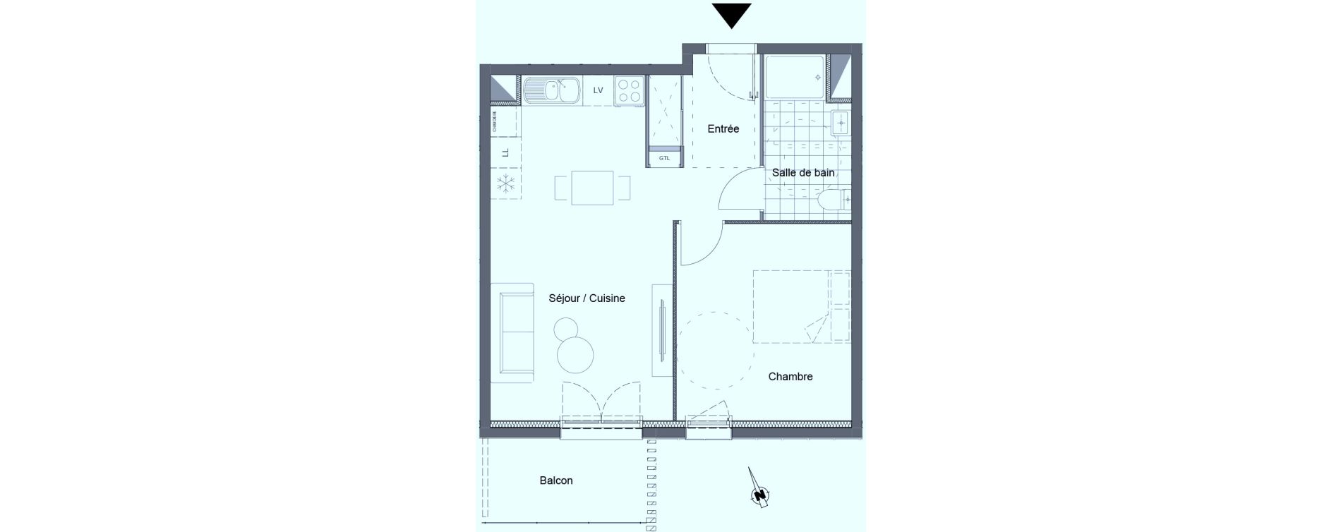 Appartement T2 de 45,82 m2 &agrave; Clermont-Ferrand Tremonteix