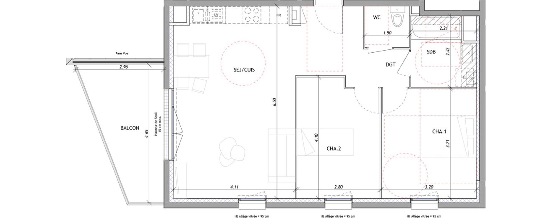 Appartement T3 de 63,57 m2 &agrave; Clermont-Ferrand Sous les vignes