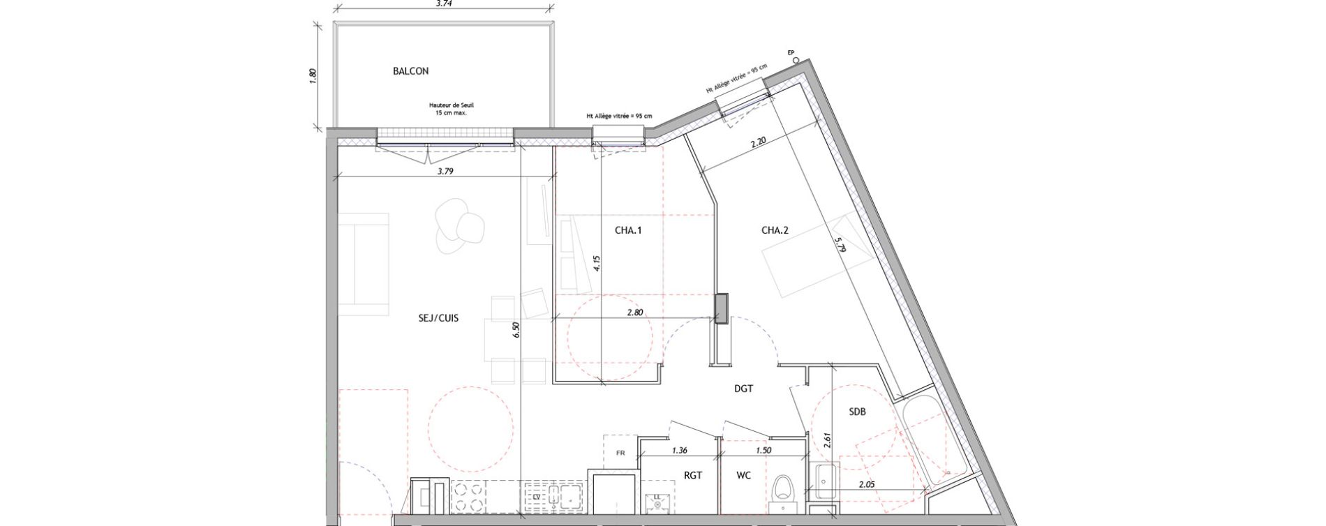 Appartement T3 de 64,10 m2 &agrave; Clermont-Ferrand Sous les vignes