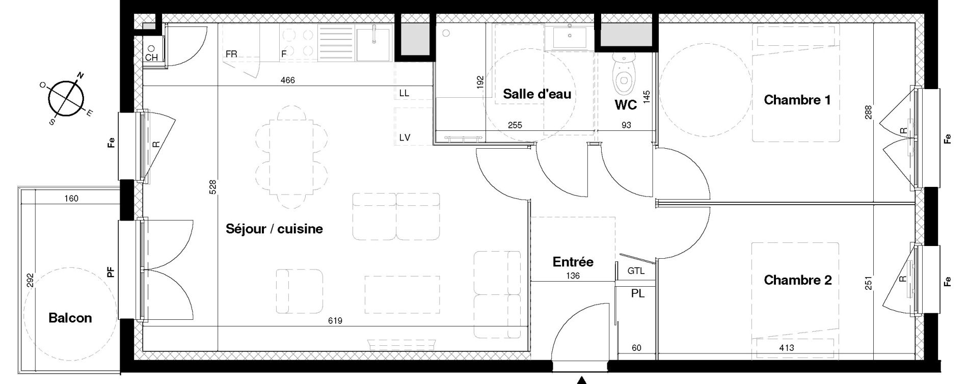 Appartement T3 de 64,60 m2 &agrave; Clermont-Ferrand Clermont ferrand saint-jean