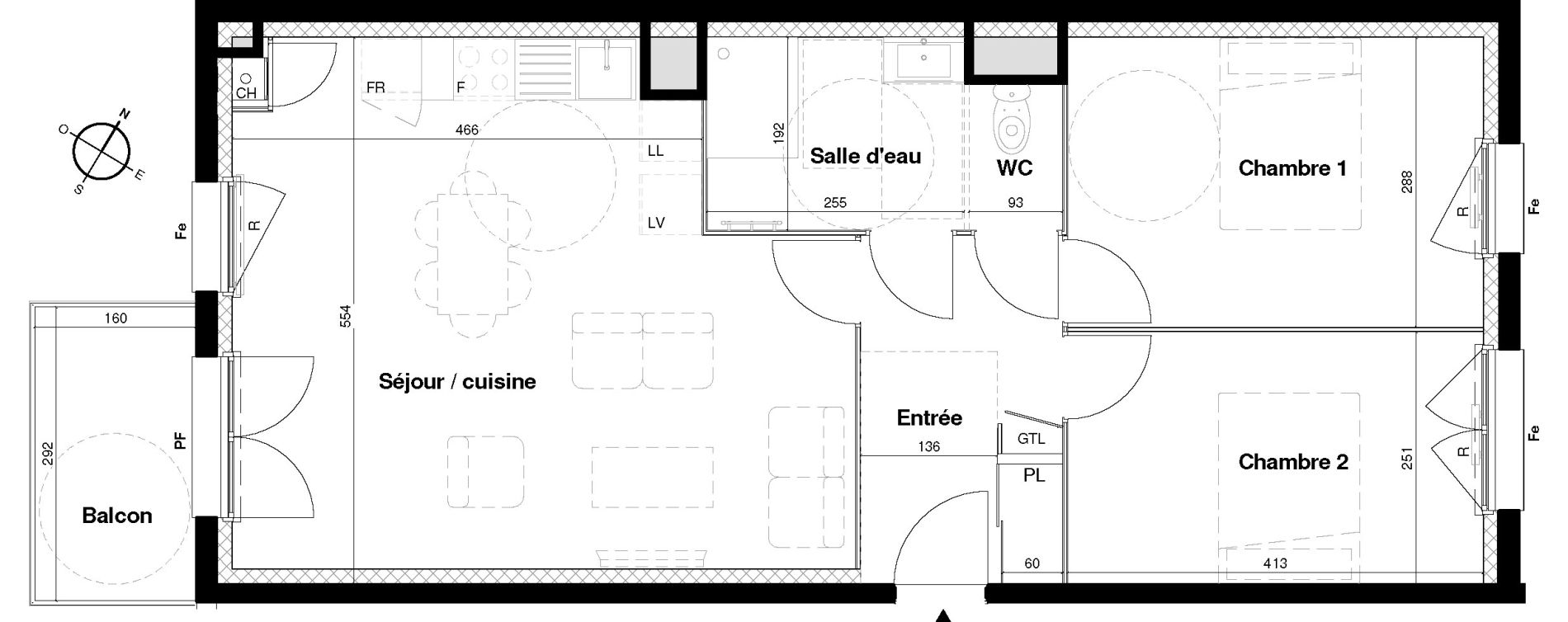 Appartement T3 de 64,60 m2 &agrave; Clermont-Ferrand Clermont ferrand saint-jean