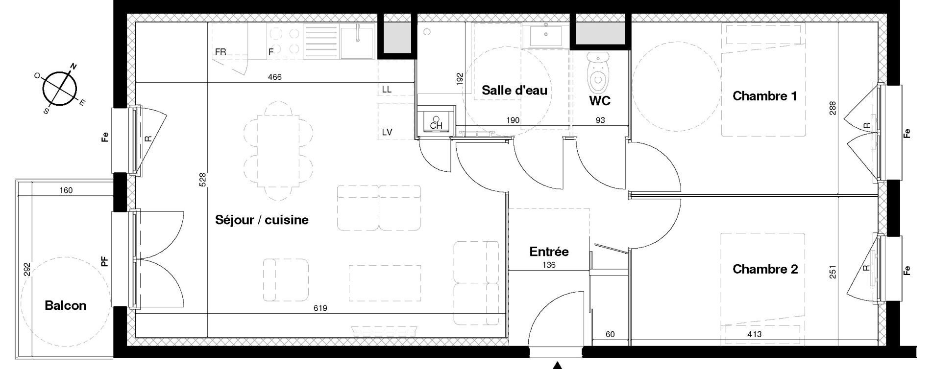Appartement T3 de 64,70 m2 &agrave; Clermont-Ferrand Clermont ferrand saint-jean