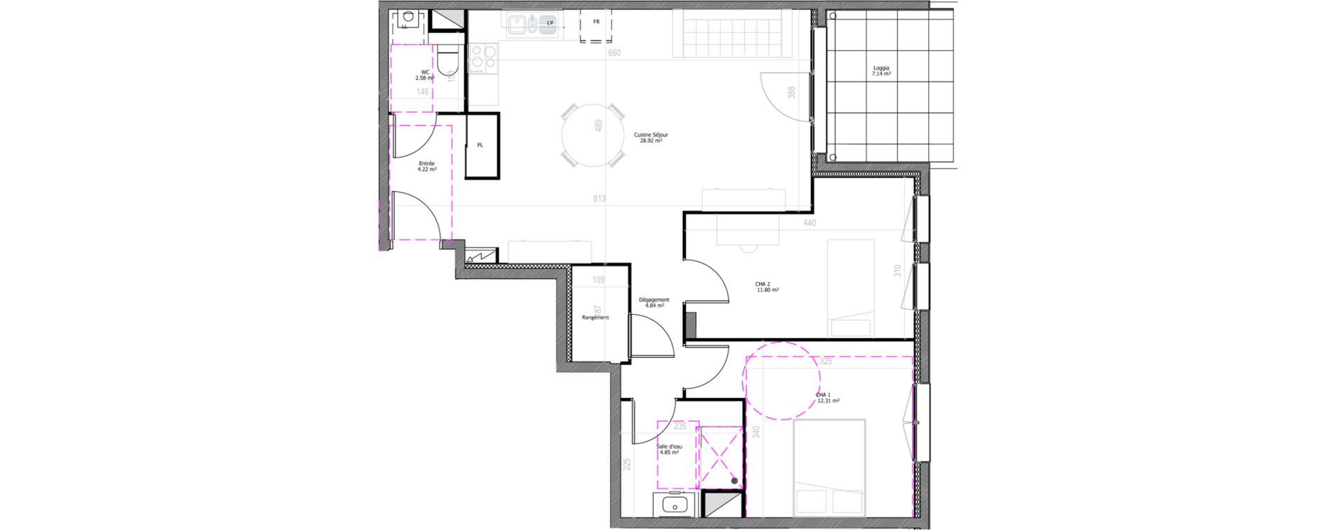 Appartement T3 de 69,56 m2 &agrave; Clermont-Ferrand Champfleuri