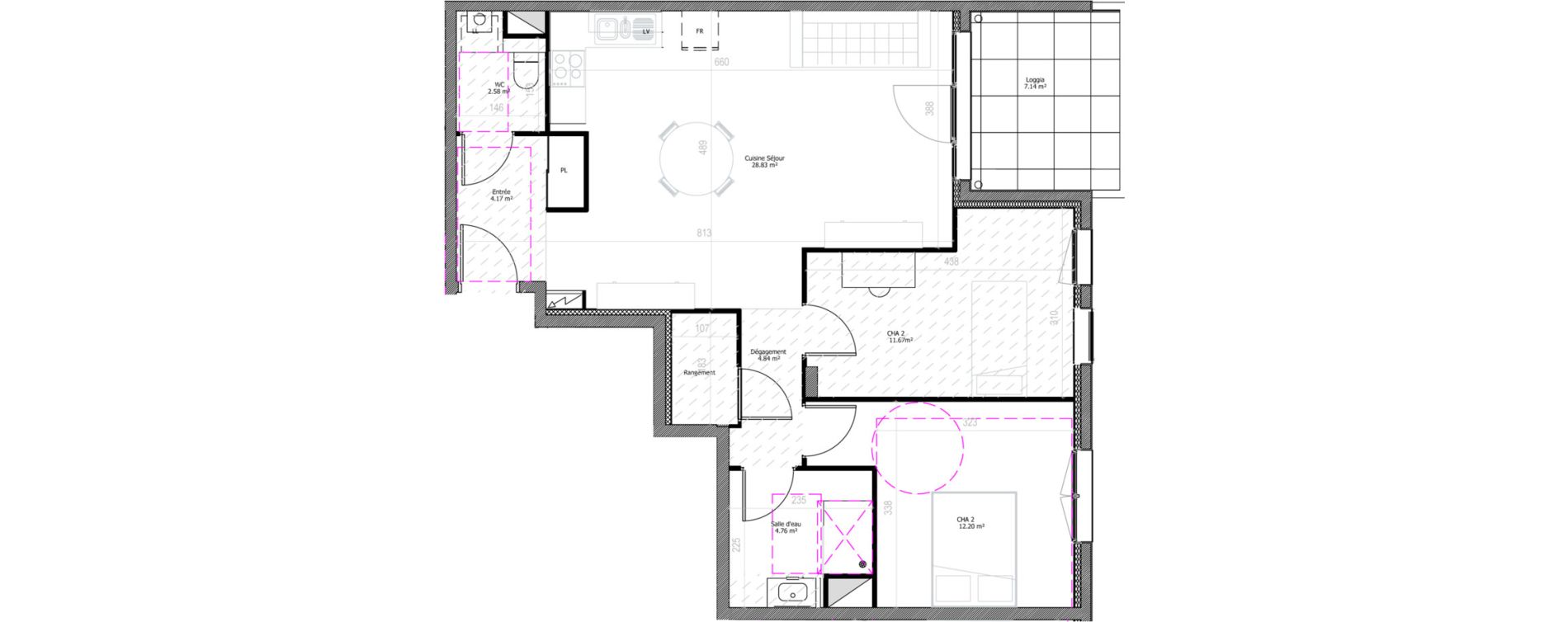 Appartement T3 de 69,07 m2 &agrave; Clermont-Ferrand Champfleuri