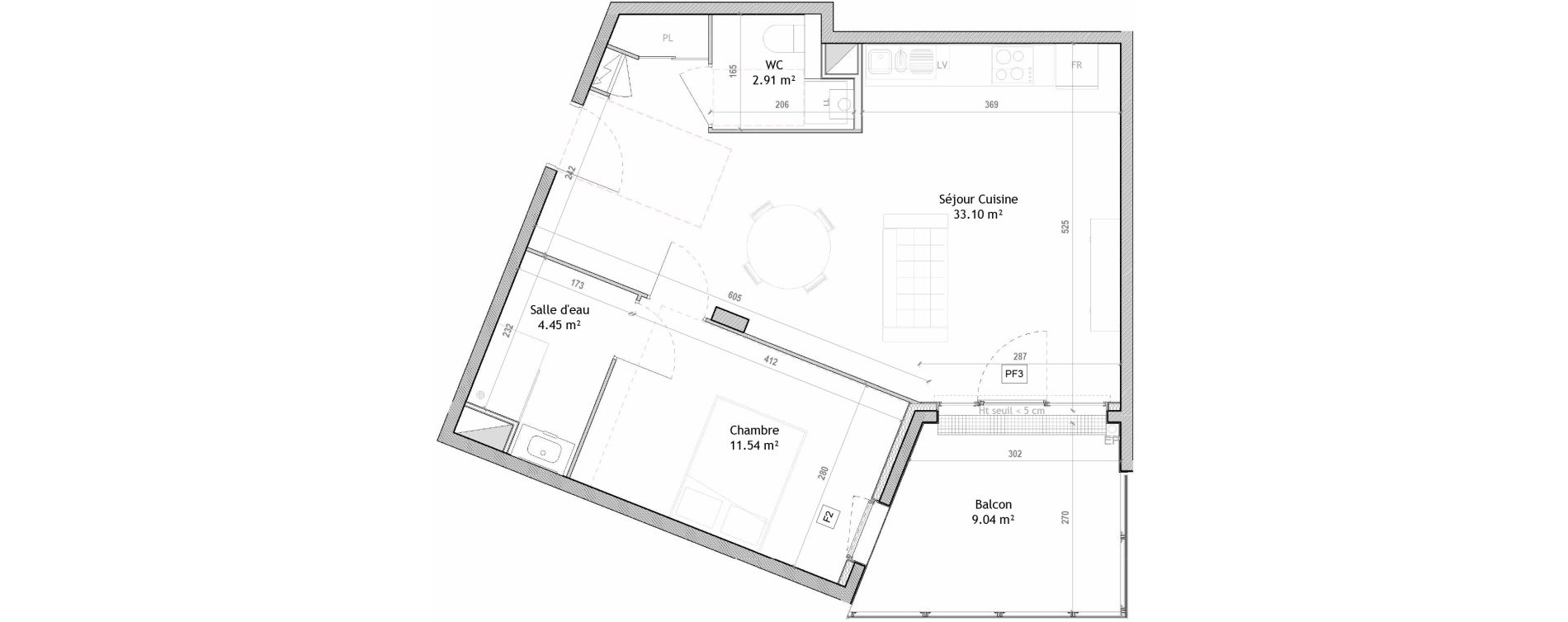 Appartement T2 de 52,00 m2 &agrave; Clermont-Ferrand Champfleuri