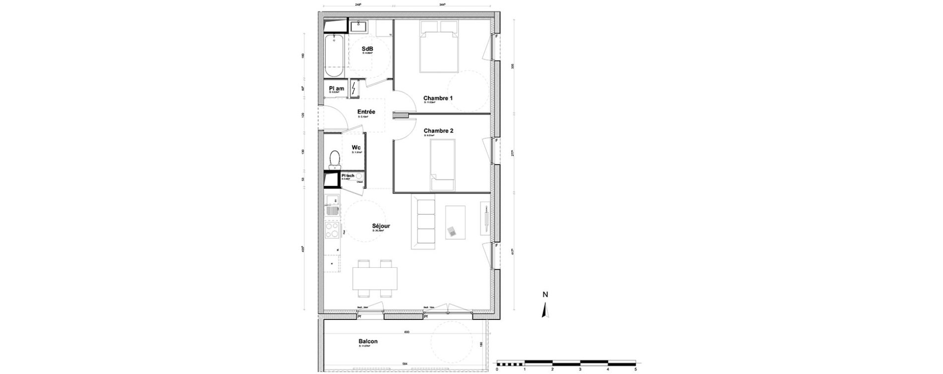 Appartement T3 de 60,15 m2 &agrave; Clermont-Ferrand Croix de neyrat