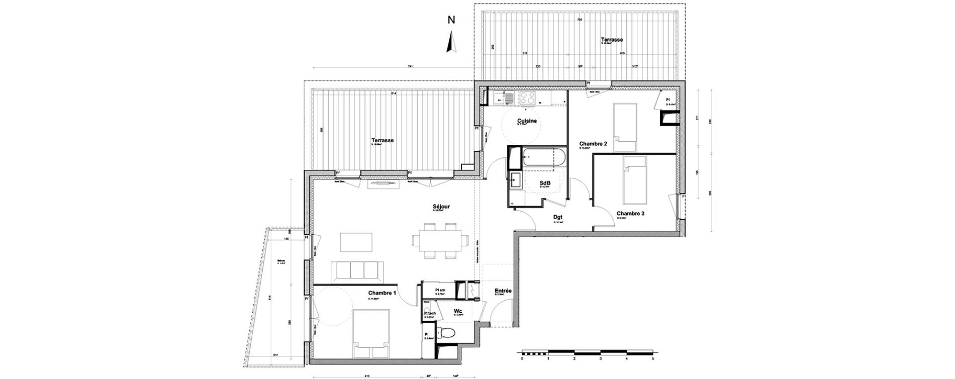 Appartement T4 de 83,01 m2 &agrave; Clermont-Ferrand Croix de neyrat