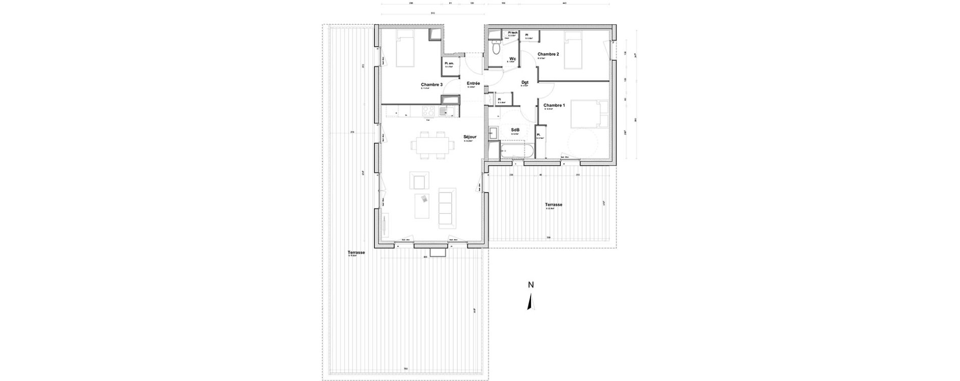 Appartement T4 de 83,95 m2 &agrave; Clermont-Ferrand Croix de neyrat