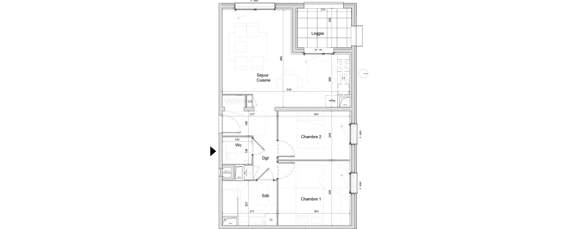 Appartement T3 de 60,27 m2 &agrave; Clermont-Ferrand Sablon - trudaine