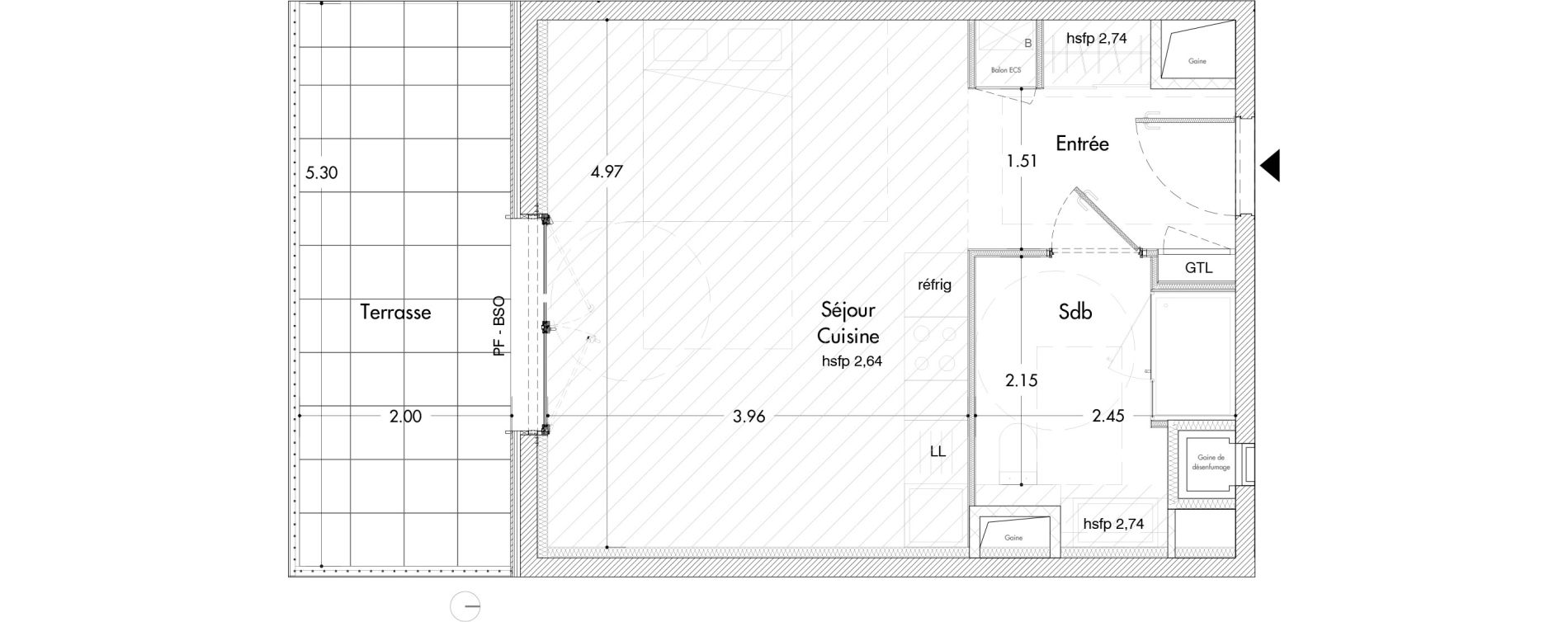Appartement T1 de 29,96 m2 &agrave; Clermont-Ferrand Sablon - trudaine