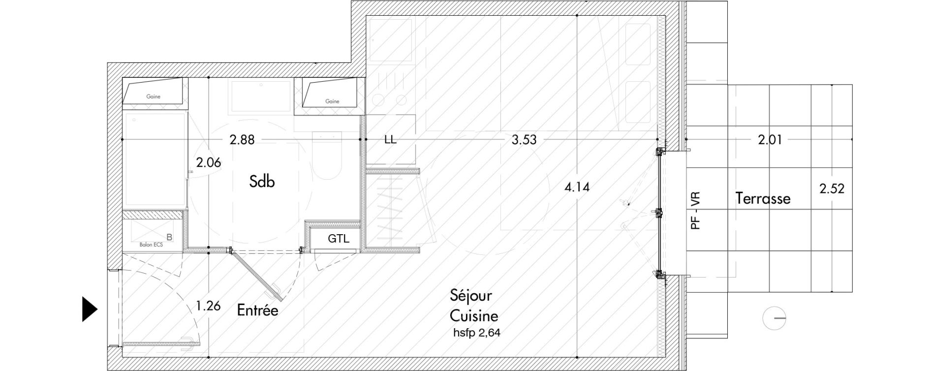 Appartement T1 de 23,30 m2 &agrave; Clermont-Ferrand Sablon - trudaine