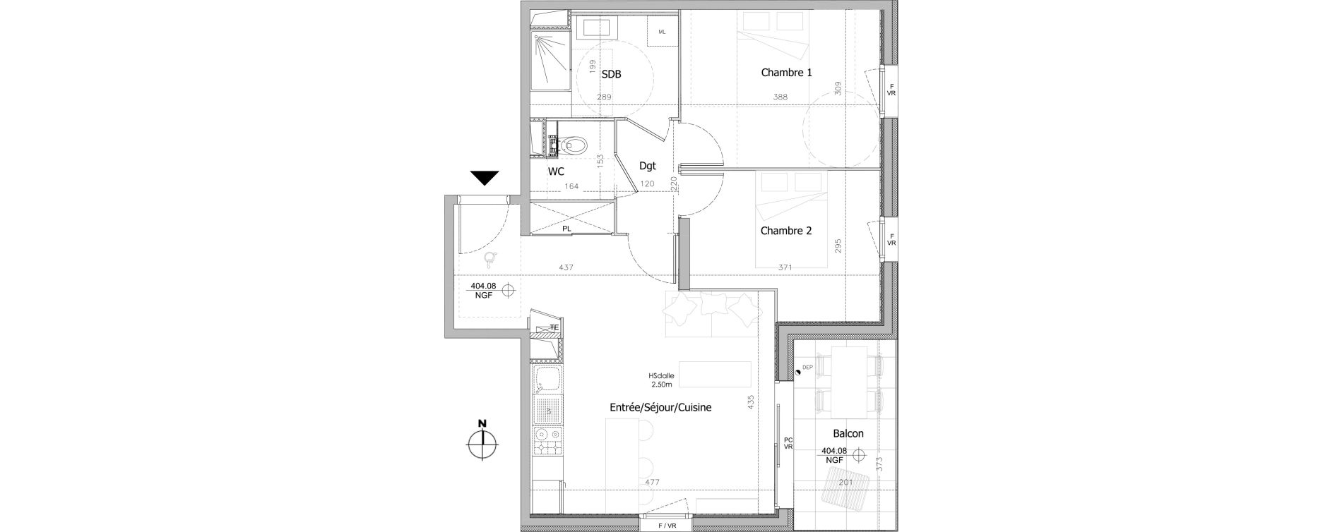Appartement T3 de 60,02 m2 &agrave; Clermont-Ferrand Sablon - trudaine