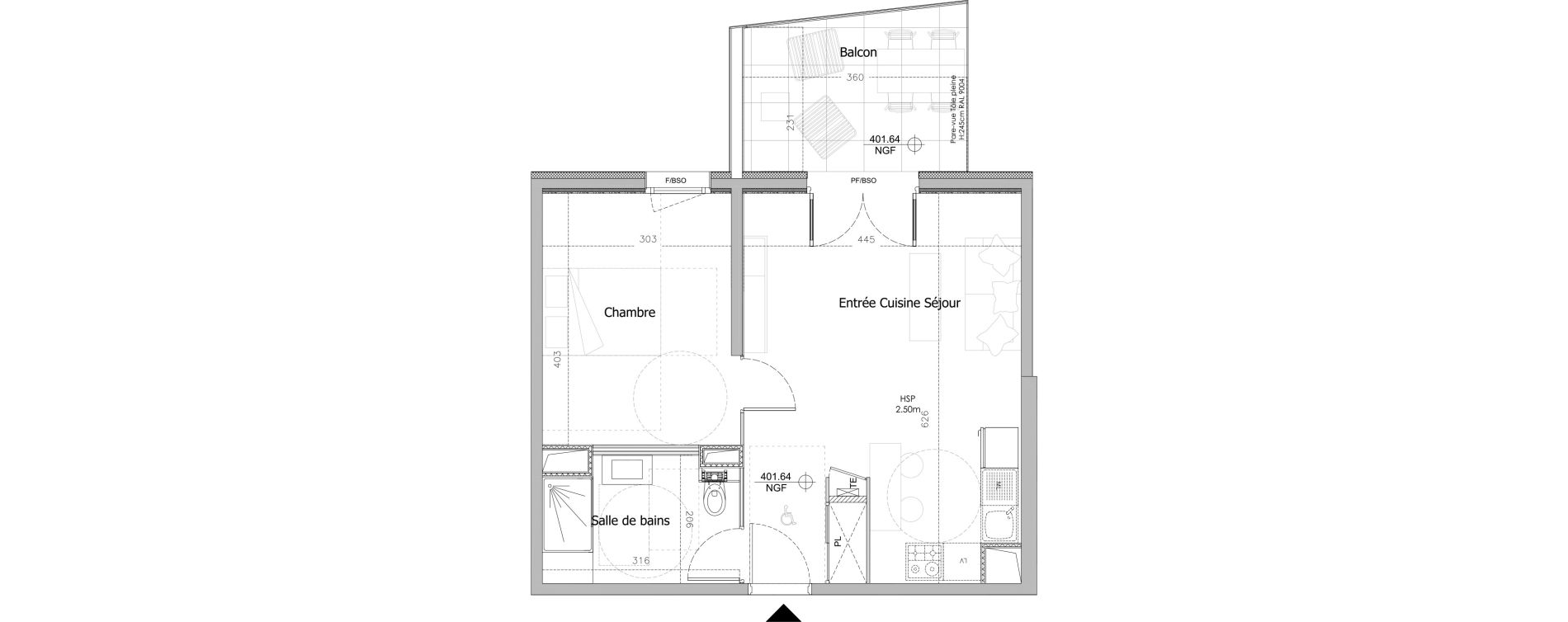 Appartement T2 de 45,43 m2 &agrave; Clermont-Ferrand Sablon - trudaine