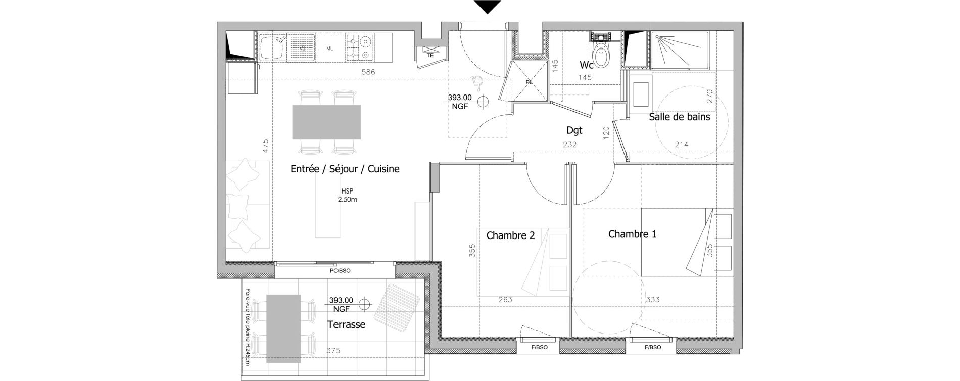 Appartement T3 de 55,78 m2 &agrave; Clermont-Ferrand Sablon - trudaine